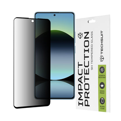 Privacy Techsuit schermbeschermfolie voor Xiaomi Redmi Note 14S, gehard glas, full glue, 111D
