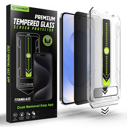 Beschermfolie Privacy Techsuit TitanGlass CrystalHD voor Samsung Galaxy S26, Gehard Glas, Volledige Lijm