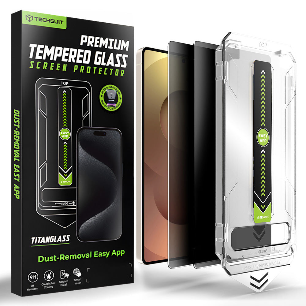 Film de protection écran Privacy Techsuit TitanGlass CrystalHD pour Samsung Galaxy S26 Ultra S948, Verre Trempé, Full Glue, Lot de 2 pièces.