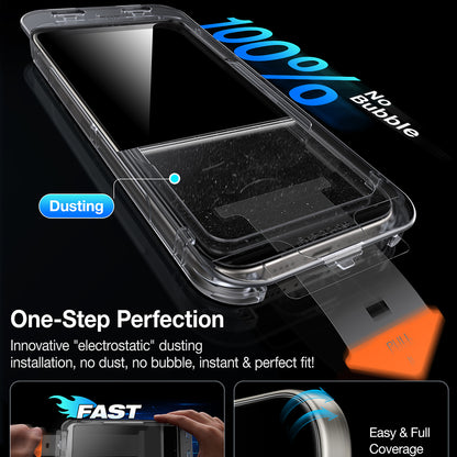 Film de protection d'écran Privacy Torras GlassGo Install Master pour Apple iPhone 16 Pro Max, Verre Sécurisé, Collage Complet