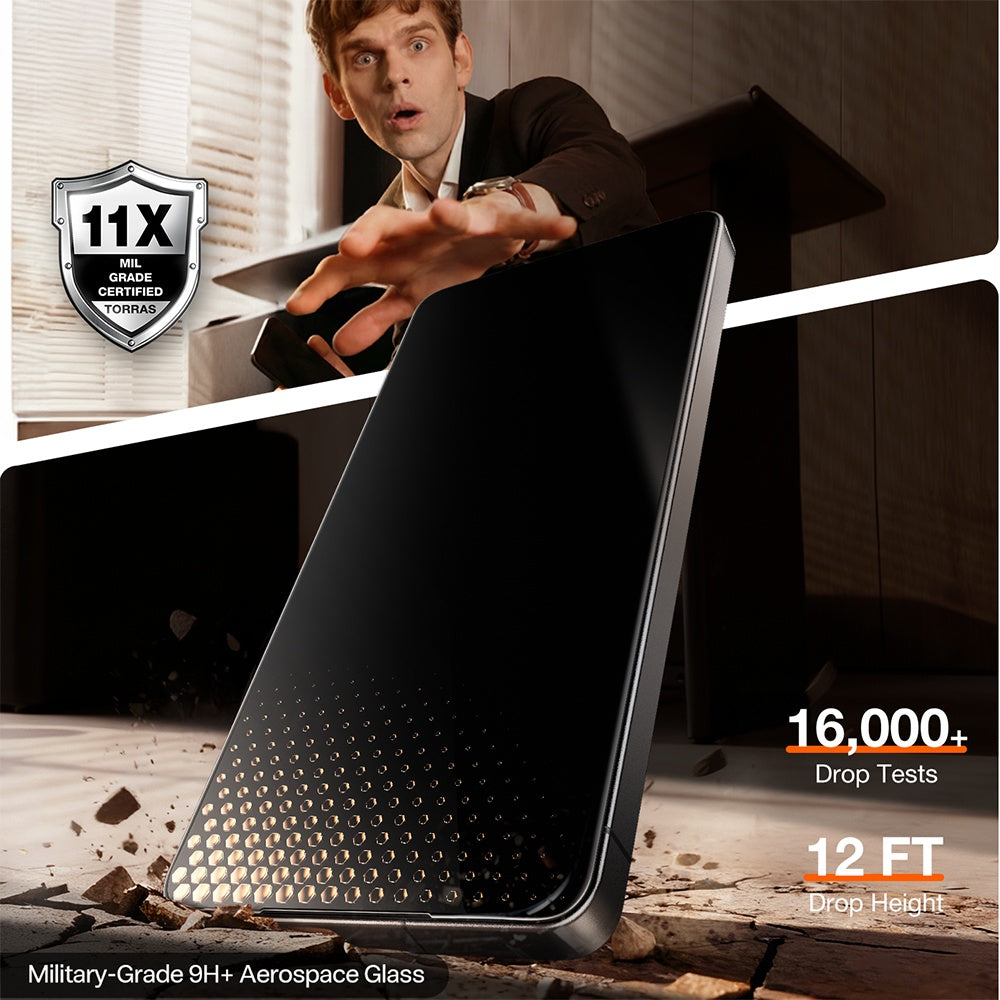 Film de protection Écran Privacy Torras GlassGo Install Master pour Samsung Galaxy S26 Ultra, Verre Trempé, Full Glue