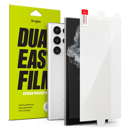 Ringke Dual Easy schermbeschermfolie voor Samsung Galaxy S22 Ultra 5G S908, Plastic, Set van 2 stuks