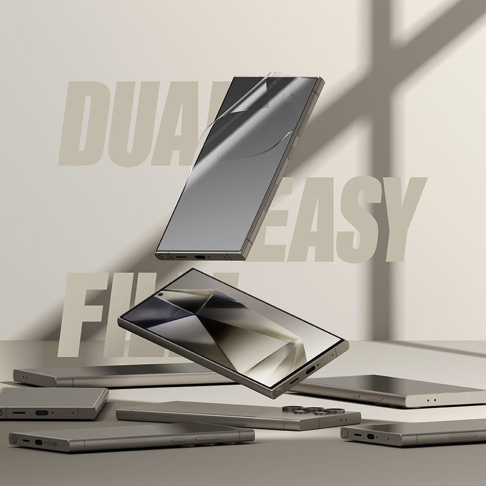 Beschermfolie Ringke Dual Easy voor Samsung Galaxy S24 Ultra S928, Plastic, Set van 2 stuks
