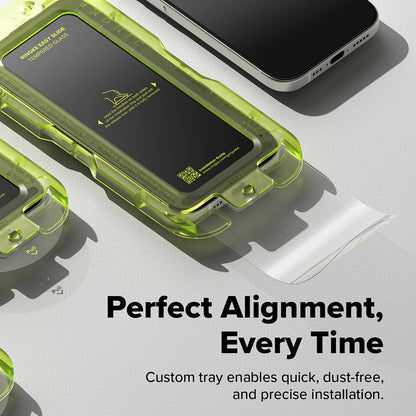 Film de protection d'écran Ringke Easy Slide pour Apple iPhone 17 Pro, Verre trempé, Collage complet, Lot de 2 pièces