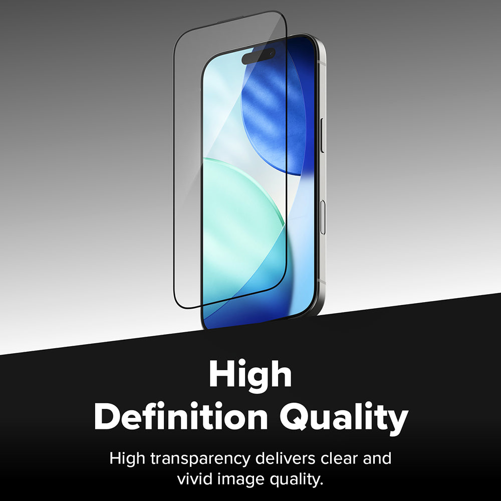 Film de protection d'écran Ringke Easy Slide pour Apple iPhone 17 Pro, Verre trempé, Collage complet, Lot de 2 pièces