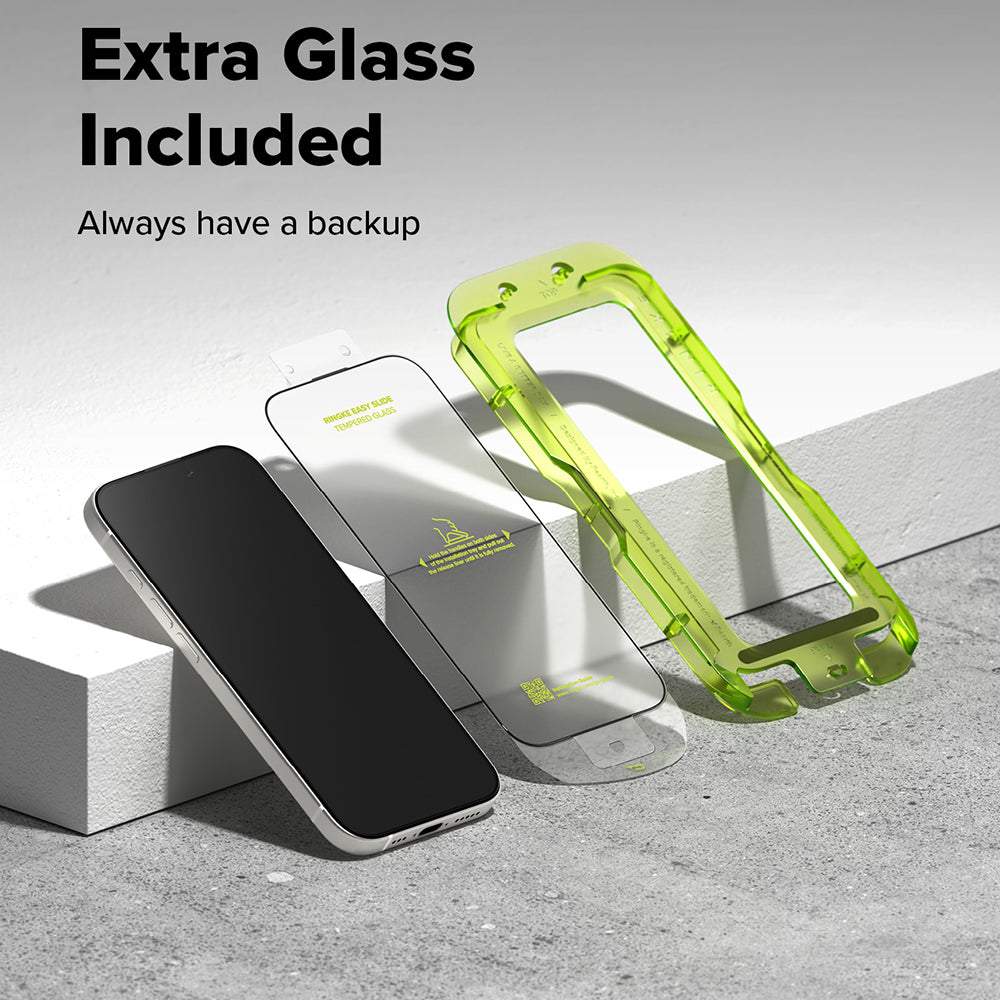 Film de protection d'écran Ringke Easy Slide pour Apple iPhone 17 Pro, Verre trempé, Collage complet, Lot de 2 pièces