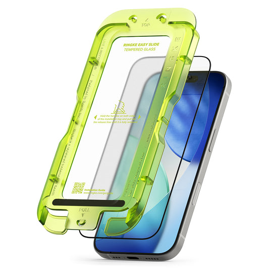 Ringke Easy Slide schermbeschermfolie voor Apple iPhone 17, gehard glas, volledige lijm, set van 2 stuks