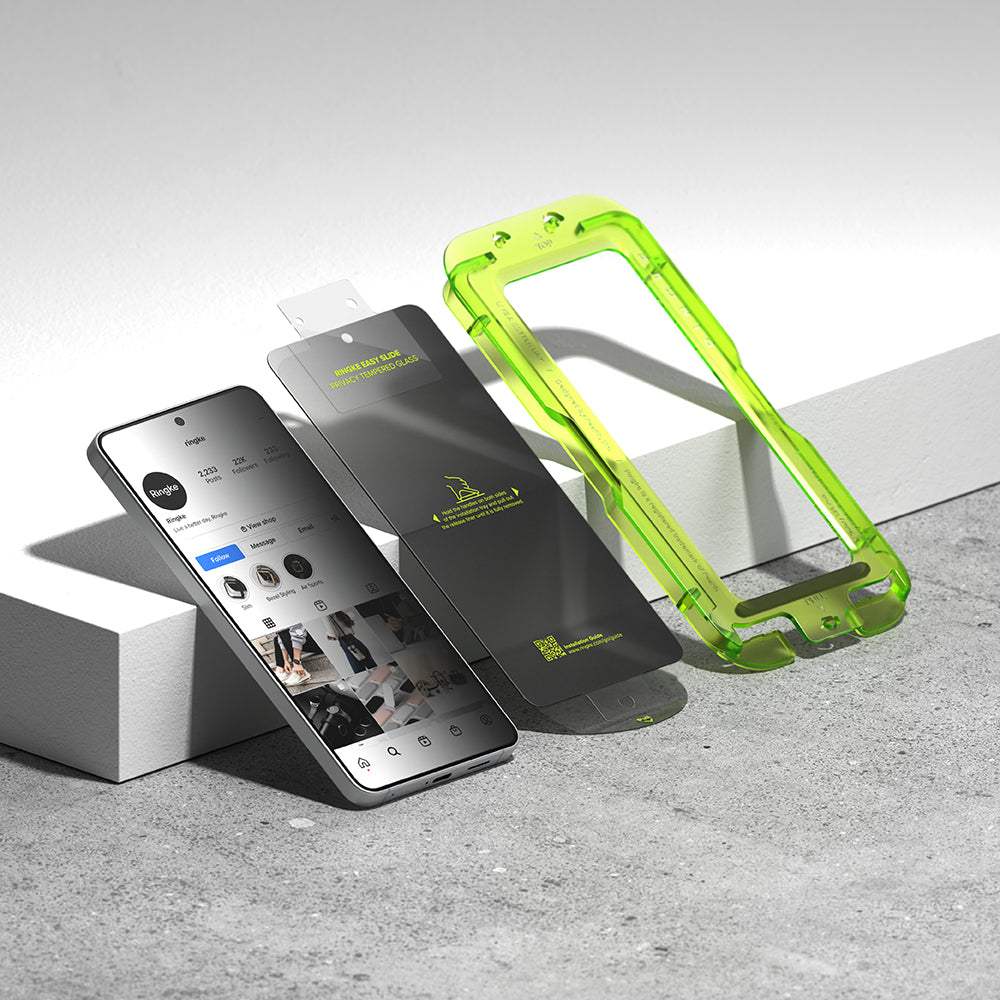 Schermbeveiligingsfolie Ringke Easy Slide voor Samsung Galaxy S26 Plus, Gehard Glas, Volledige Lijm, Set van 2 stuks, Zwart