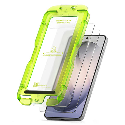 Schutzfolie Ringke Easy Slide für Samsung Galaxy S26 S942, gehärtetes Glas, Vollkleber, Set mit 2 Stück