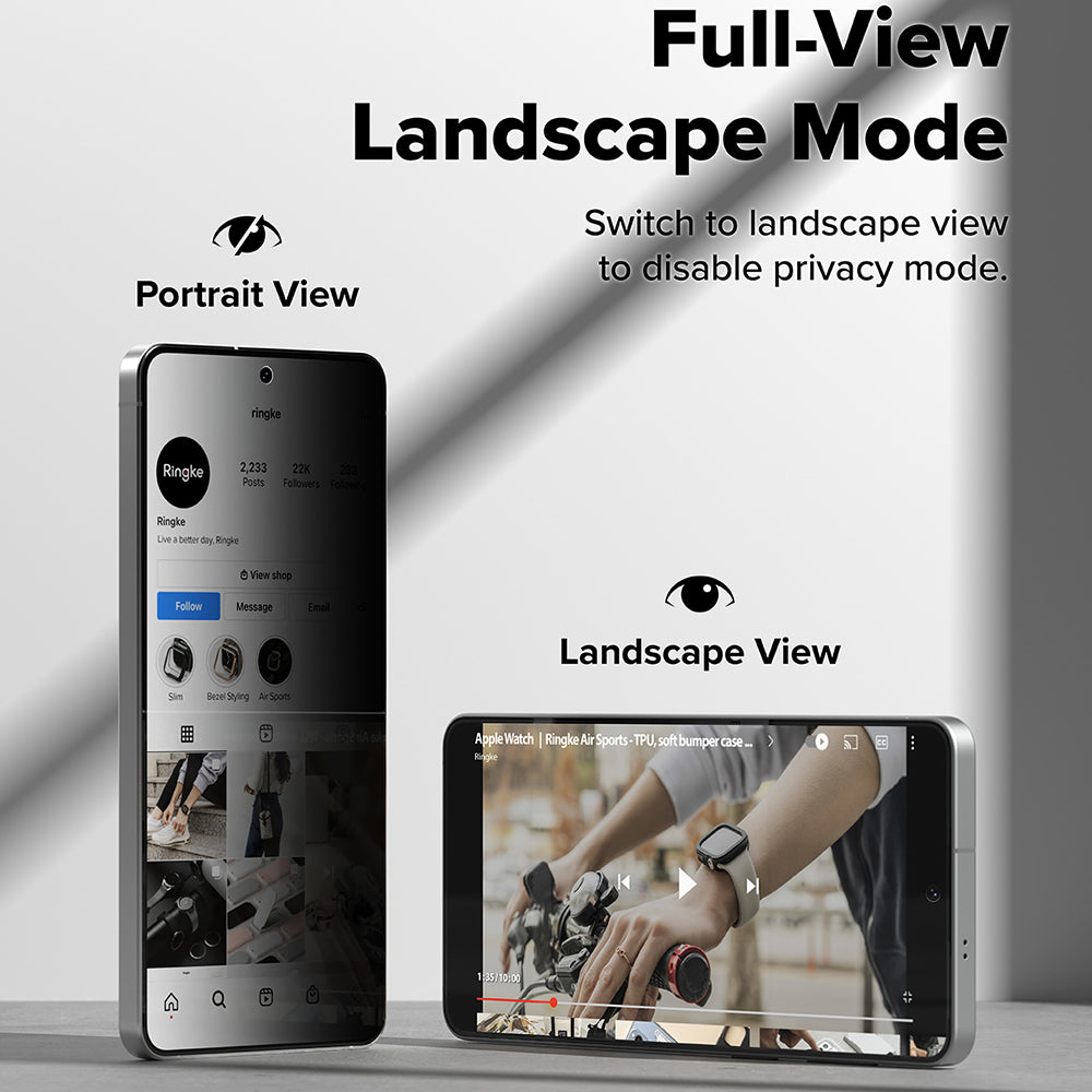 Displayschutzfolie Ringke Easy Slide für Samsung Galaxy S26, gehärtetes Glas, Vollkleber, Set mit 2 Stück, Schwarz