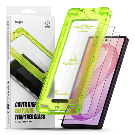 Ringke Easy Slide Außendisplay-Schutzfolie für Samsung Galaxy Z Fold8 Ultra F976, gehärtetes Glas, Vollkleber, 2er-Set
