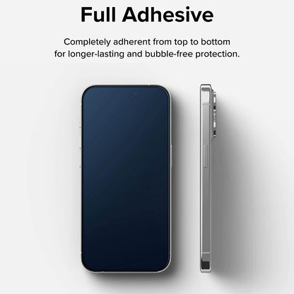 Ringke Displayschutzfolie für Apple iPhone 15 Pro, gehärtetes Glas, Full Glue, Schwarz