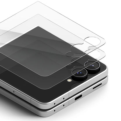 Film de protection écran extérieur Ringke Pro pour Samsung Galaxy Z Flip8 F776, Verre trempé, Collage complet, Lot de 2 pièces