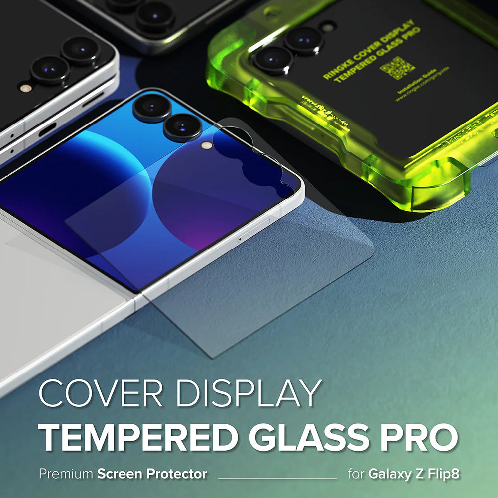 Film de protection écran extérieur Ringke Pro pour Samsung Galaxy Z Flip8 F776, Verre trempé, Collage complet, Lot de 2 pièces