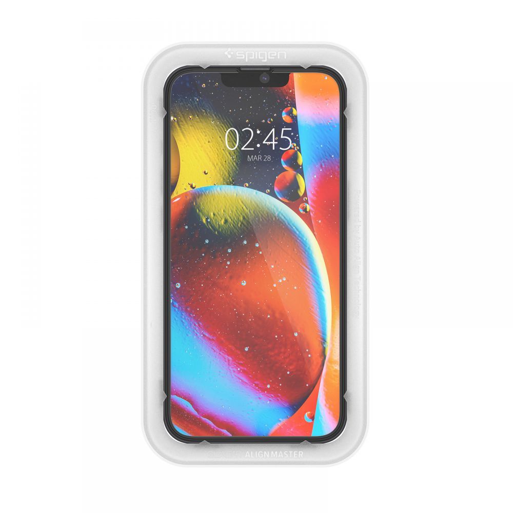 Spigen GlastR Align Master schermbeschermfolie voor Apple iPhone 17e / 16e / 14 / 13 Pro, Gehard Glas, Volledige Lijm, Zwart AGL03725