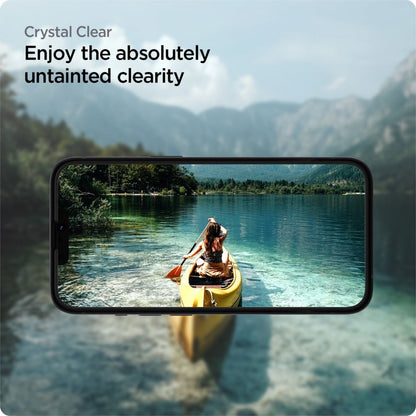 Spigen GlastR Align Master schermbeschermfolie voor Apple iPhone 17e / 16e / 14 / 13 Pro, Gehard Glas, Volledige Lijm, Zwart AGL03725