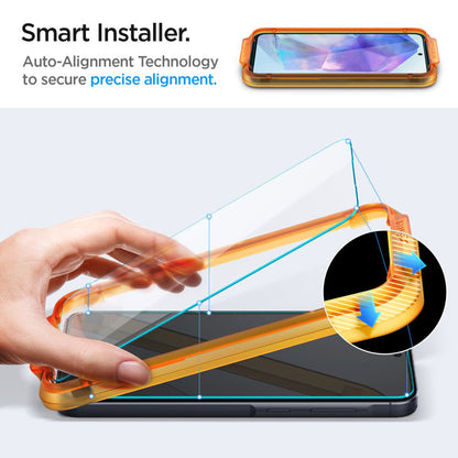 Spigen GlastR Align Master Screen Protector for Samsung Galaxy A55 5G A556, Tempered Glass, Full Glue, Set of 2 pieces AGL07775