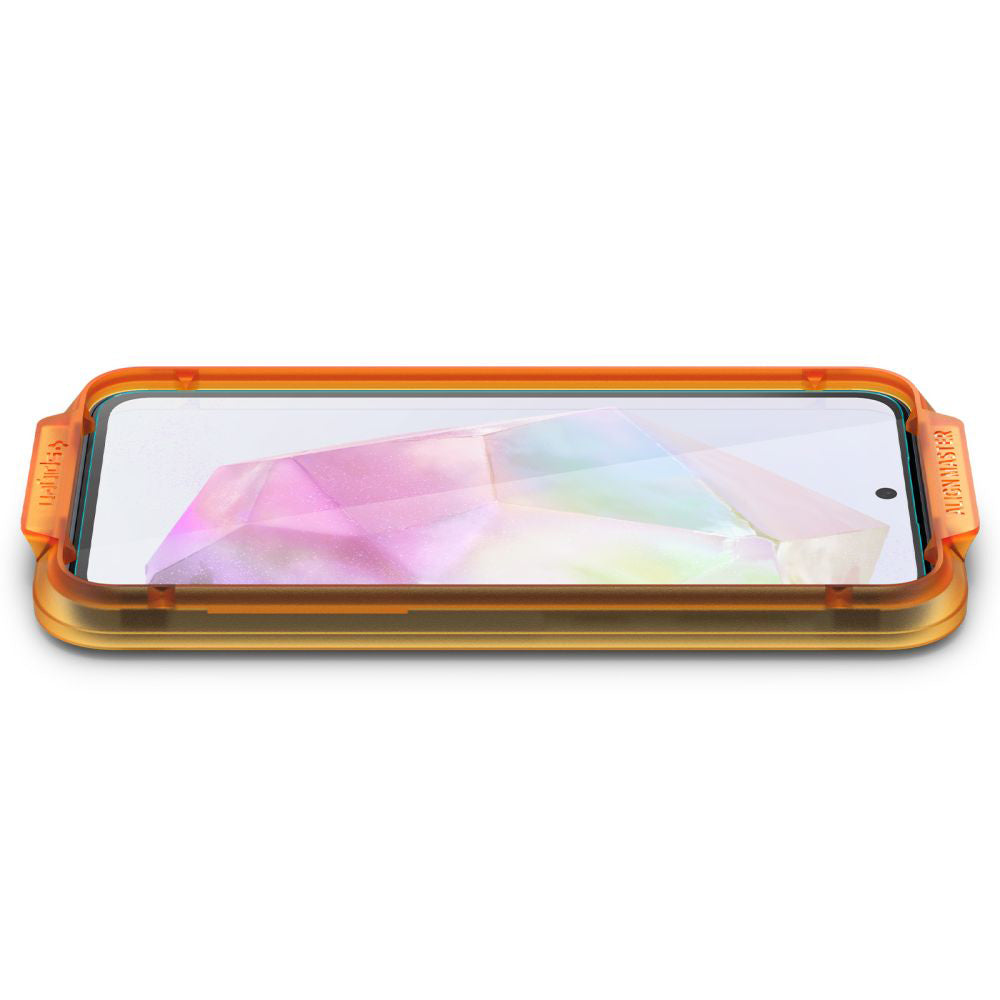 Film de protection écran Spigen GlastR Align Master pour Samsung Galaxy M35 / A35 5G A356, Verre Trempé, Full Glue, Set 2 pièces AGL07772