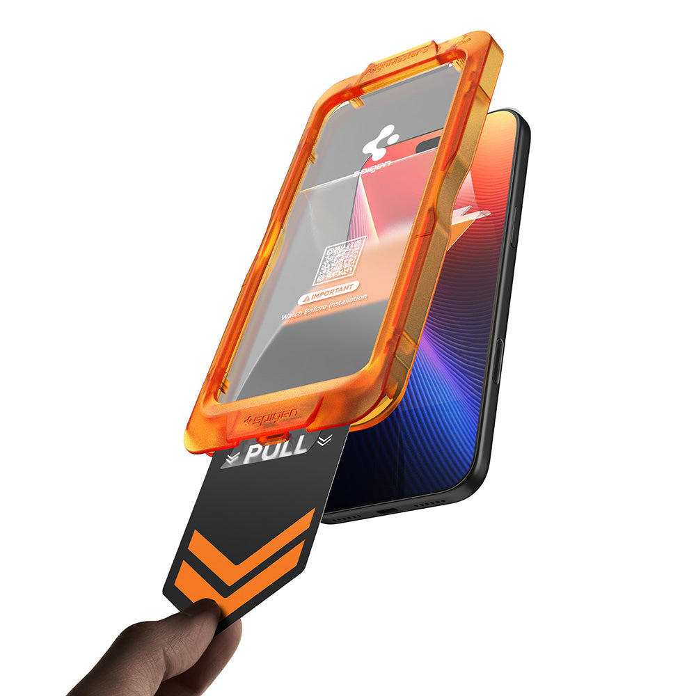 Spigen GlastR AlignMaster S Displayschutzfolie für Apple iPhone 18 Pro / 17 Pro, gehärtetes Glas, Full Glue, 2 Stück Set AGL10105