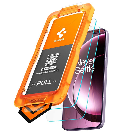 Spigen GlastR AlignMaster S schermbeschermfolie voor OnePlus 15R, gehard glas, volledige lijm, set van 2 stuks AGL11398