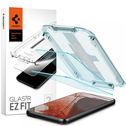 Spigen GlastR EZ FIT schermbeschermfolie voor Samsung Galaxy S22 5G S901, gehard glas, volledige lijm, set van 2 stuks AGL04151