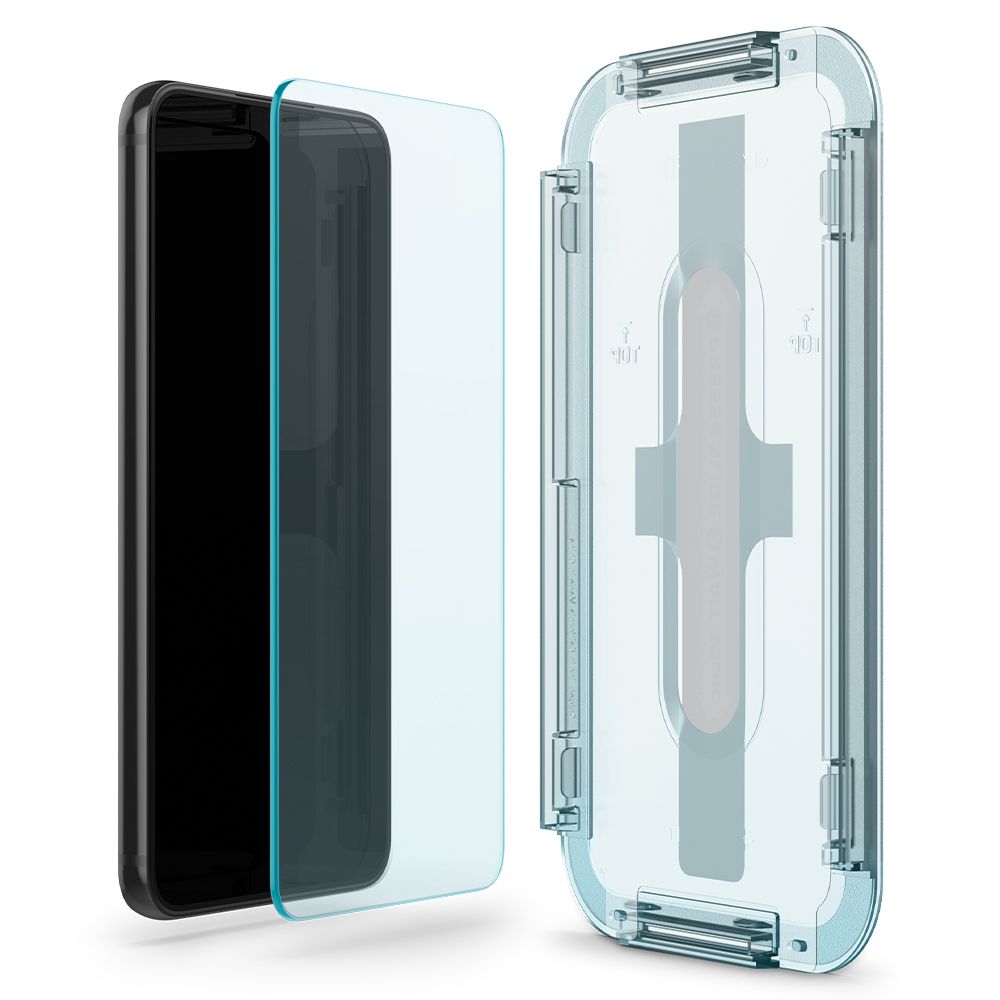 Spigen GlastR EZ FIT Displayschutzfolie für Samsung Galaxy S22 5G S901, gehärtetes Glas, Full Glue, 2 Stück Set AGL04151