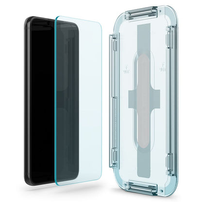 Spigen GlastR EZ FIT Displayschutzfolie für Samsung Galaxy S22 5G S901, gehärtetes Glas, Full Glue, 2 Stück Set AGL04151