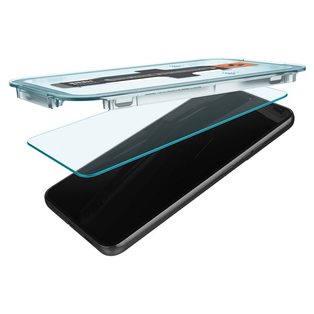 Spigen GlastR EZ FIT Displayschutzfolie für Samsung Galaxy S22 5G S901, gehärtetes Glas, Full Glue, 2 Stück Set AGL04151