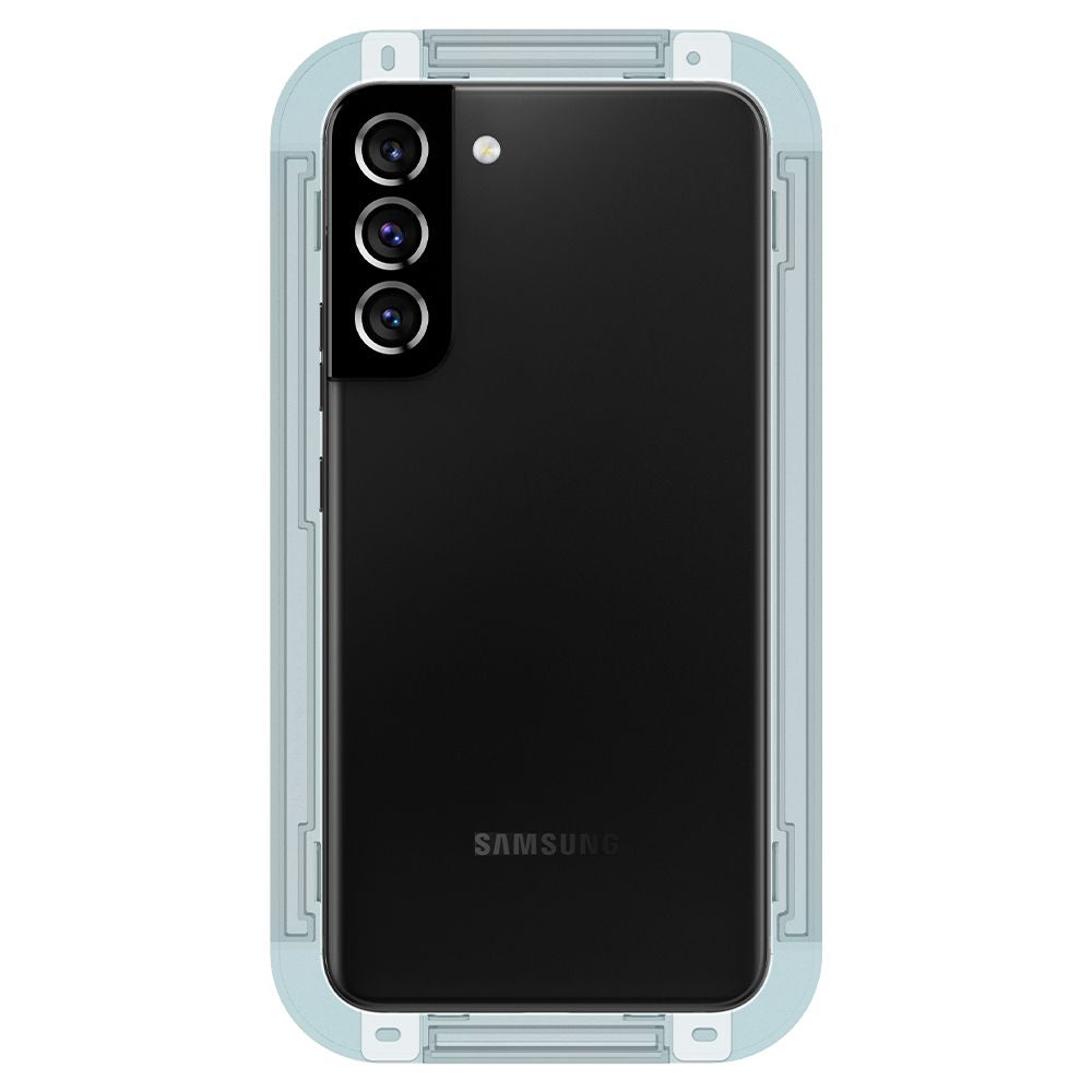 Spigen GlastR EZ FIT Displayschutzfolie für Samsung Galaxy S22 5G S901, gehärtetes Glas, Full Glue, 2 Stück Set AGL04151