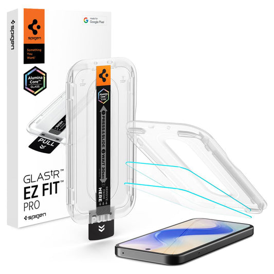 Beschermfolie Spigen GlastR EZ FIT Pro HD voor Google Pixel 10a, Gehard Glas, Volledige Lijm, Set van 2 stuks AGL11364