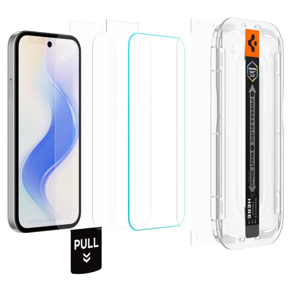 Film de protection d'écran Spigen GlastR EZ FIT Pro HD pour Google Pixel 10a, Verre Trempé, Full Glue, Set de 2 pièces AGL11364