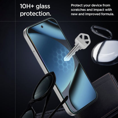 Film de protection d'écran Spigen GlastR EZ FIT Pro HD pour Google Pixel 10a, Verre Trempé, Full Glue, Set de 2 pièces AGL11364