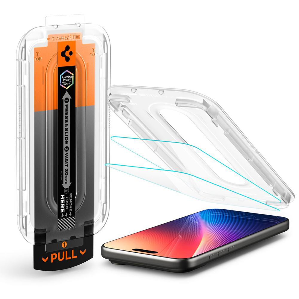 Film de protection d'écran Spigen GlastR EZ FIT Pro pour Apple iPhone 17 Pro Max / 16 Pro Max, Verre Trempé, Full Glue
