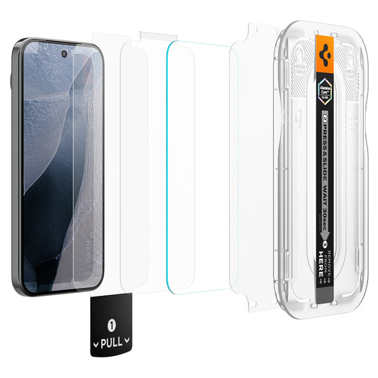 Spigen GlastR EZ FIT Pro schermbeschermfolie voor Google Pixel 11 Pro XL, gehard glas, full glue, set van 2 stuks AGL11485