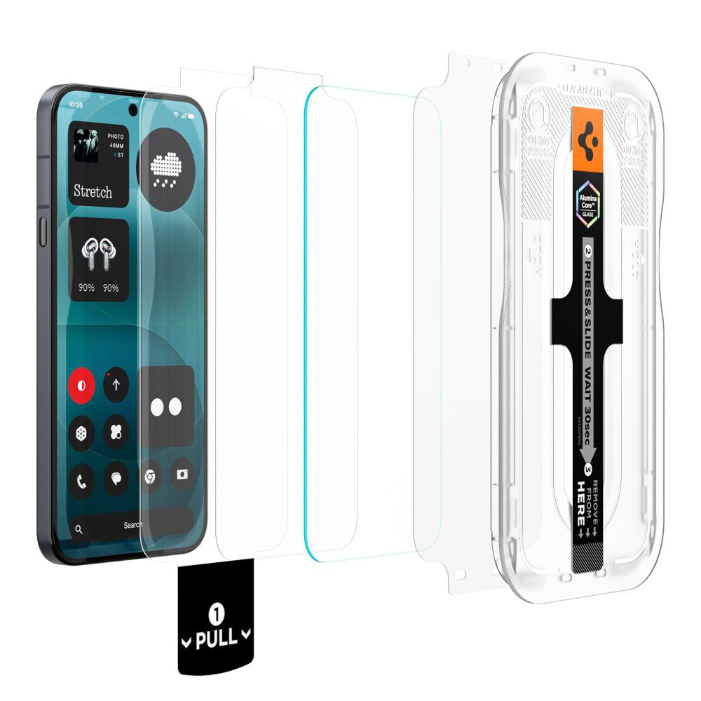 Film de protection d'écran Spigen GlastR EZ FIT Pro pour Nothing Phone (4a) Pro, Verre Trempé, Collage Complet, Lot de 2 pièces AGL11681