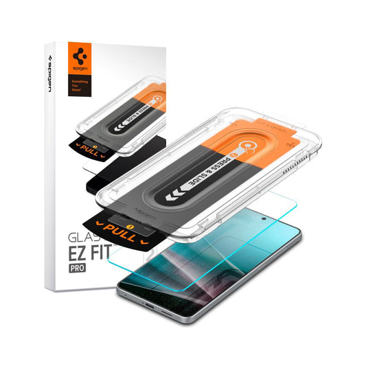 Beschermfolie Scherm Spigen GlastR EZ FIT Pro voor Samsung Galaxy S25 Edge S937, Gehard Glas, Volledige Lijm