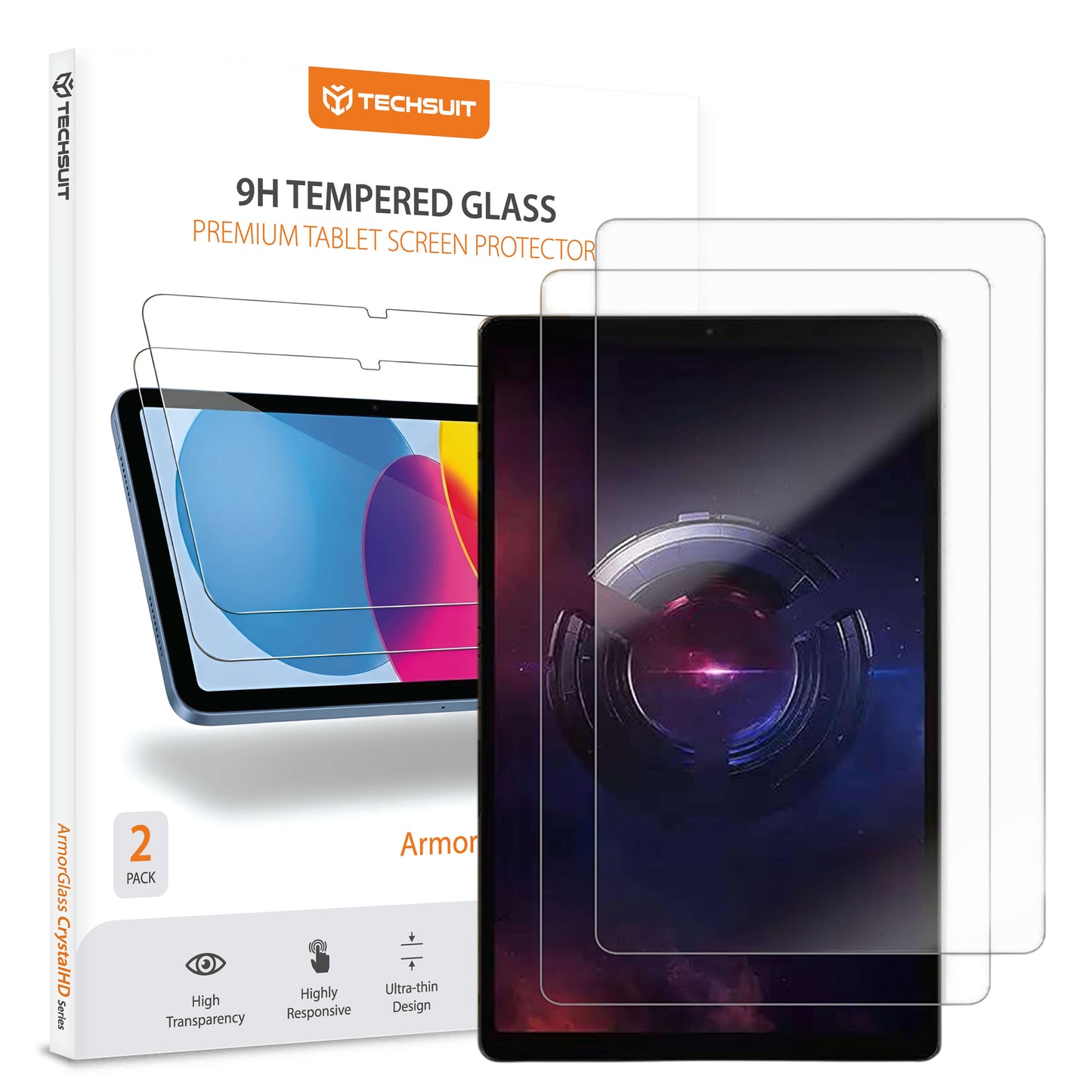 Techsuit ArmorGlass CrystalHD Displayschutzfolie für Lenovo Legion Y700 (Gen 5), gehärtetes Glas, Full Glue, 2 Stück Set