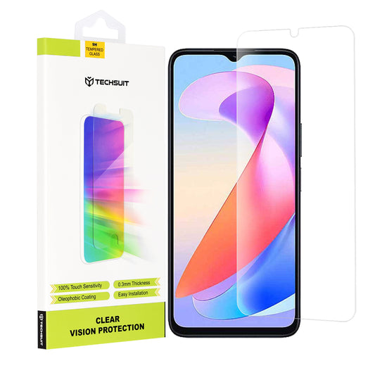 Techsuit Clear Vision schermbeschermfolie voor Honor X6a, gehard glas, volledige lijmlaag