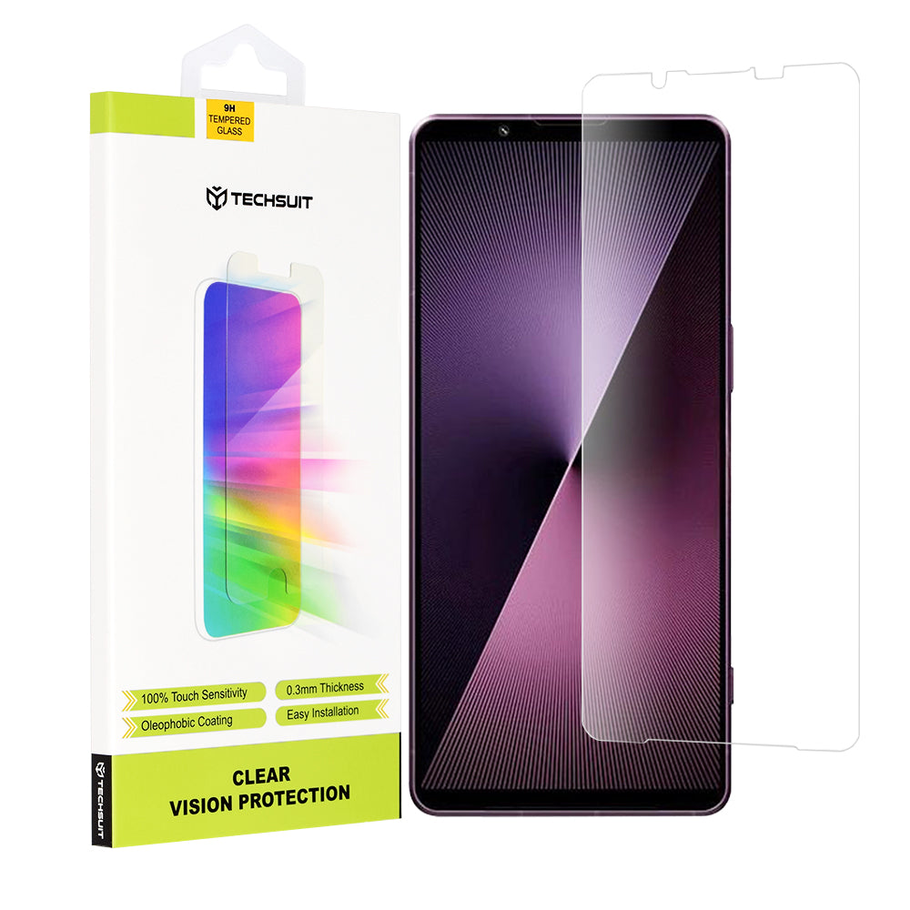 Film de protection d'écran Techsuit Clear Vision pour Sony Xperia 1 VII, Verre trempé, Collage intégral