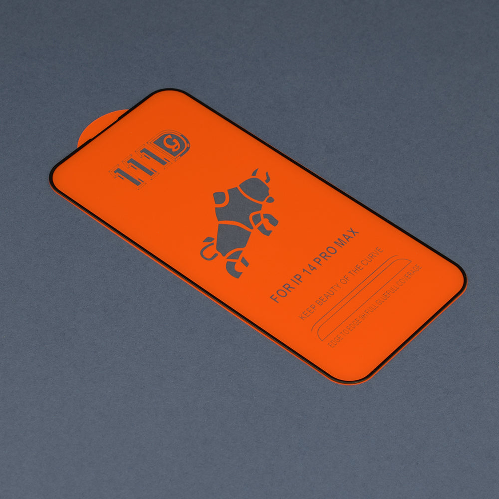 Techsuit schermbeschermfolie voor Apple iPhone 14 Pro, gehard glas, full glue, 111D, zwart