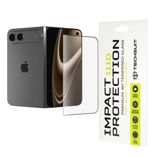 Film de protection d'écran Techsuit pour Apple iPhone Ultra, Verre trempé, Full Glue, 111D, Noir
