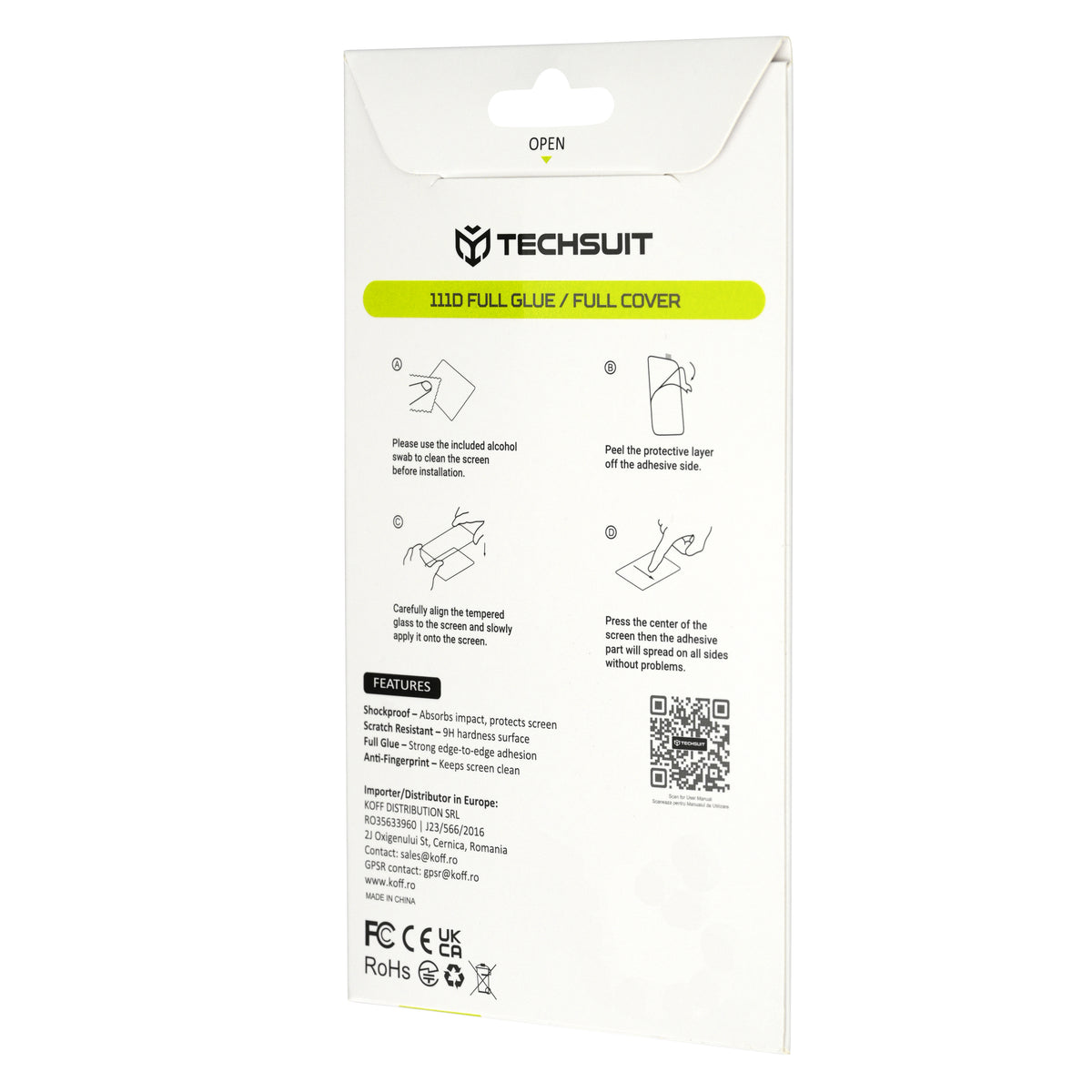 Techsuit Displayschutzfolie für Apple iPhone Ultra, gehärtetes Glas, Full Glue, 111D, Schwarz