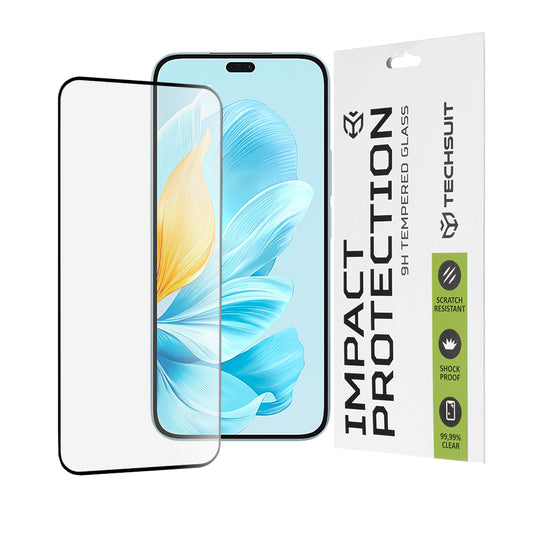 Techsuit schermbeschermfolie voor Honor 200 Lite, gehard glas, full glue, 111D, zwart