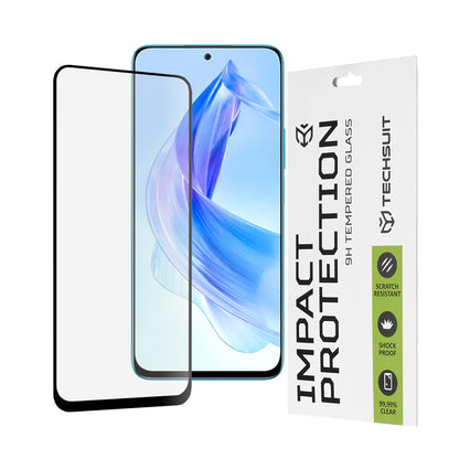 Film de protection d'écran Techsuit pour Honor 90 Lite, Verre Trempé, Full Glue, 111D, Noir