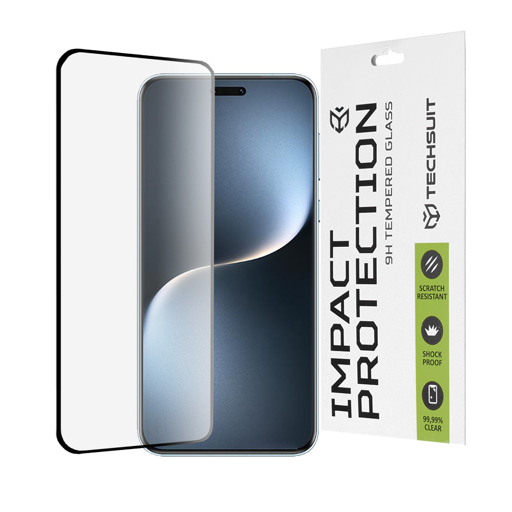 Techsuit schermbeschermfolie voor Honor Magic7 Pro, gehard glas, full glue, 111D, zwart
