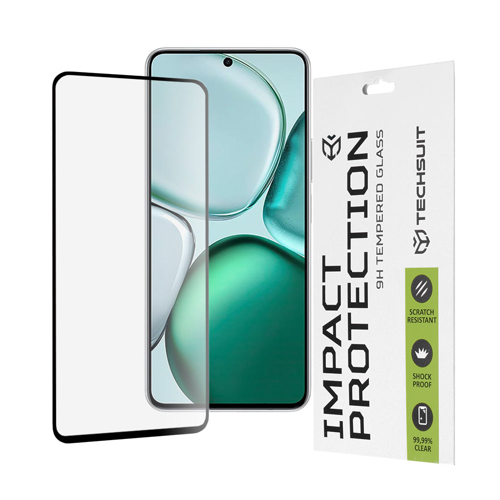 Film de protection d'écran Techsuit pour Honor X9c Smart, Verre Trempé, Full Glue, 111D, Noir