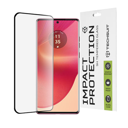 Film de protection d'écran Techsuit pour Motorola Edge 50 Fusion, Verre trempé, Full Glue, 111D, Noir