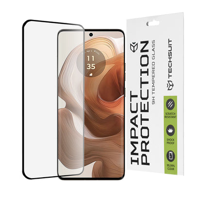 Film de protection d'écran Techsuit pour Motorola Edge 50 Ultra, Verre Trempé, Full Glue, 111D, Noir