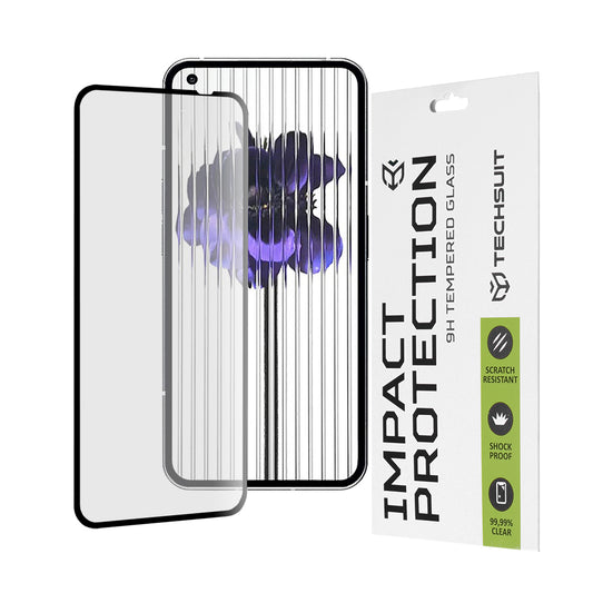 Techsuit schermbeschermfolie voor Nothing Phone (1), gehard glas, full glue, 111D, zwart