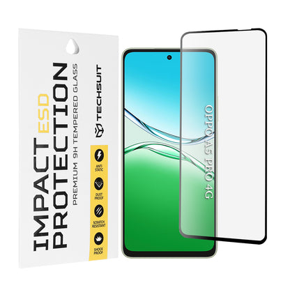Techsuit schermbeschermfolie voor Oppo A5 Pro 4G / A5 Pro, gehard glas, full glue, zwart